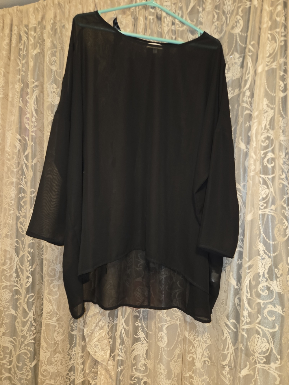 Women's Black Sheer Oversized Shirt